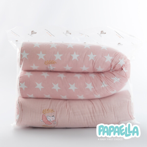 Бортик захисний мультифункціональний в ліжечко ТM PAPAELLA 60 x 15 см, 120 x 15 см зірка/горошок пудра - зображення 10