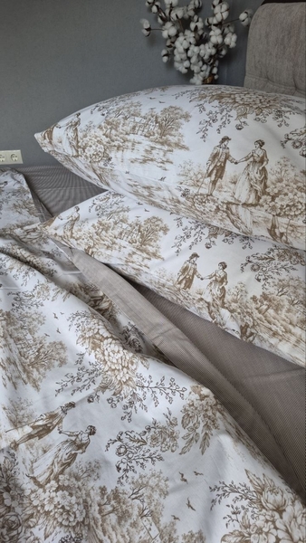 Комплект постельного белья Епоха Turkish Cotton, классический пасторальный принт - изображение 13