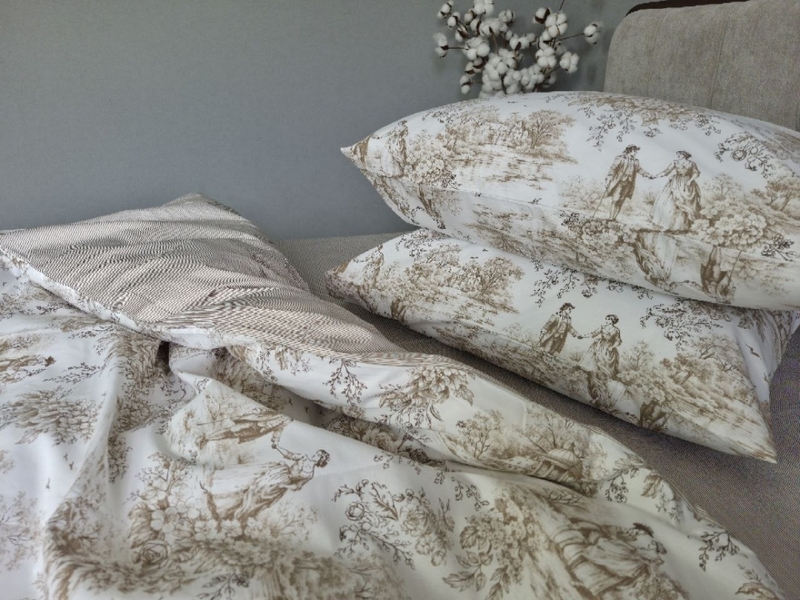 Комплект постельного белья Епоха Turkish Cotton, классический пасторальный принт - изображение 19