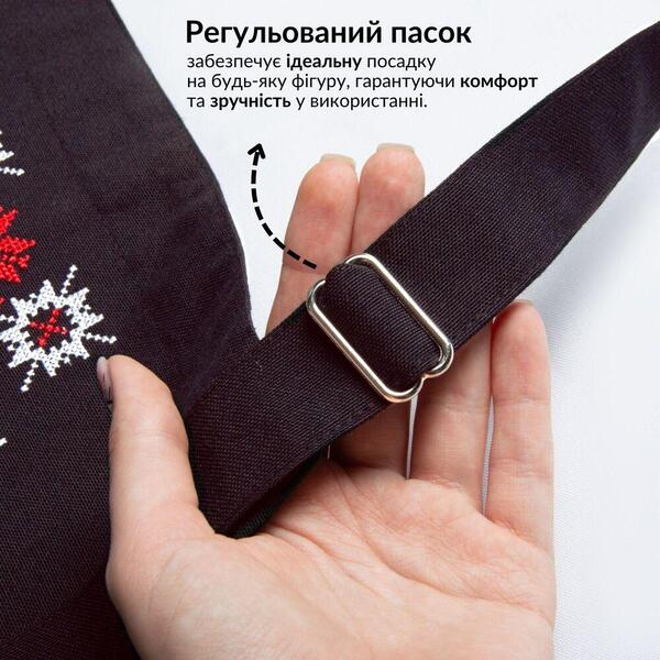 Фартух для кухні IDEIA з вишивкою та карманом, з захистом від плям, бавовна, для жінок та чоловіків шоколад - зображення 5