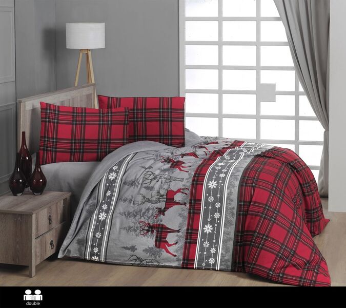 Комплект постільної білизни First Choice Flanel євро (Happiness Red) - зображення 3