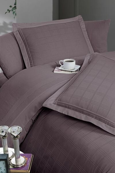 Комплект постельного белья Евро Сатин Делюкс First Choice Royce Lilac, Турция - изображение 2