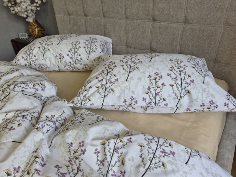 Комплект постільної білизни Turkish Cotton Гілочка, бежевий - зображення 10