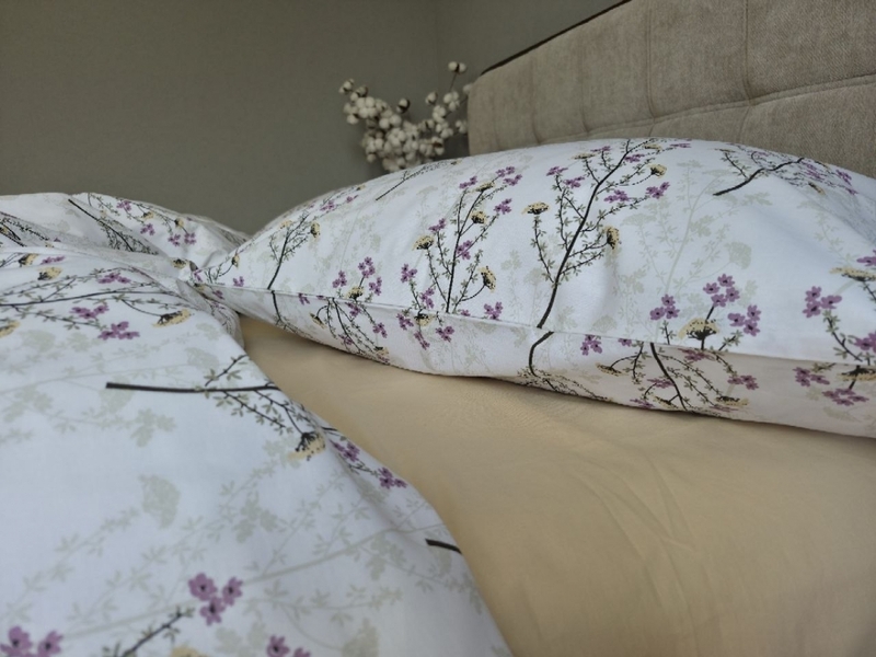 Комплект постільної білизни Turkish Cotton Гілочка, бежевий - зображення 11