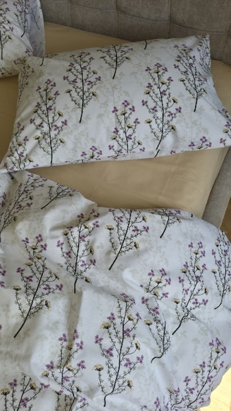 Комплект постільної білизни Turkish Cotton Гілочка, бежевий - зображення 5