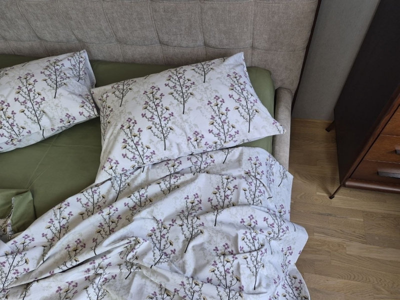 Комплект постільної білизни Turkish Cotton Гілочка, хакі - зображення 9