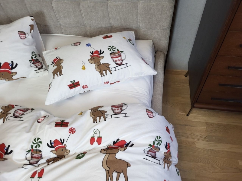 Комплект постільної білизни Гостинці/білий, Turkish flannel - зображення 1