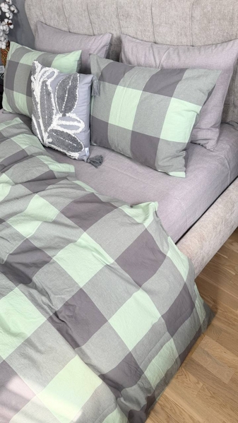 Комплект постільної білизни Варена бавовна Green KiltRock Gray, Washed Cotton - зображення 11
