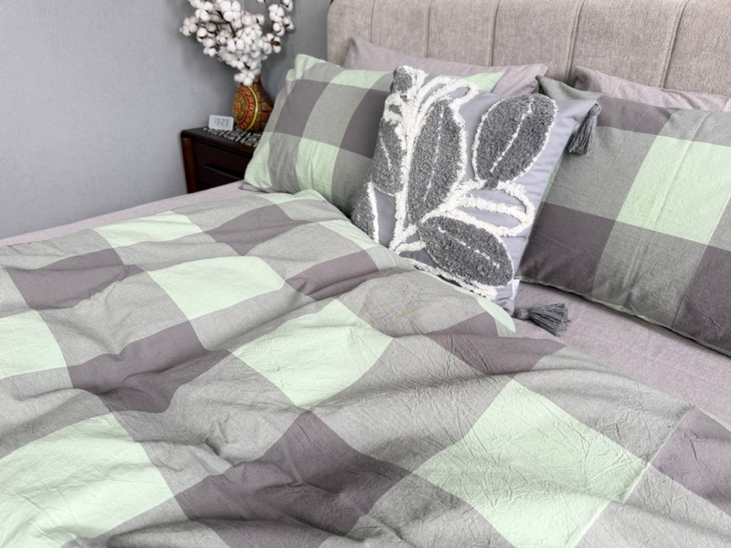 Комплект постільної білизни Варена бавовна Green KiltRock Gray, Washed Cotton - зображення 12