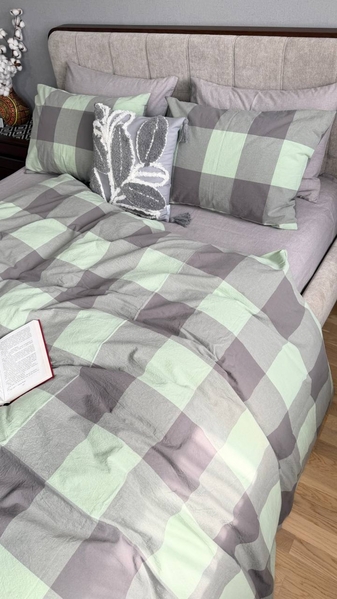 Комплект постільної білизни Варена бавовна Green KiltRock Gray, Washed Cotton - зображення 13