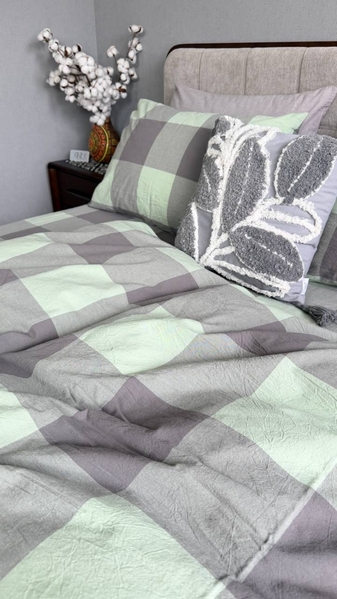 Комплект постільної білизни Варена бавовна Green KiltRock Gray, Washed Cotton - зображення 14