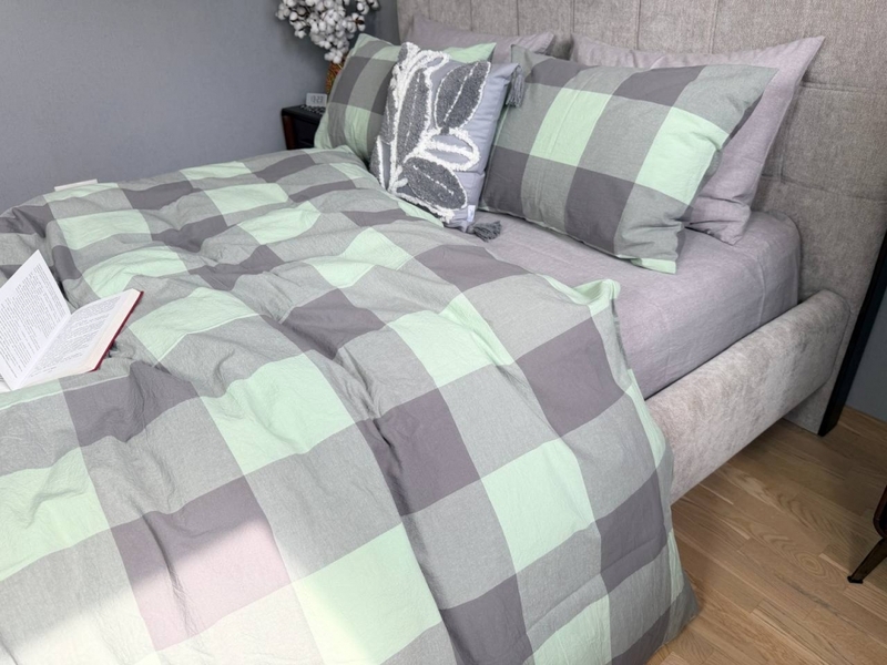 Комплект постільної білизни Варена бавовна Green KiltRock Gray, Washed Cotton - зображення 2