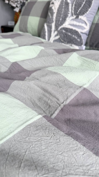 Комплект постільної білизни Варена бавовна Green KiltRock Gray, Washed Cotton - зображення 3