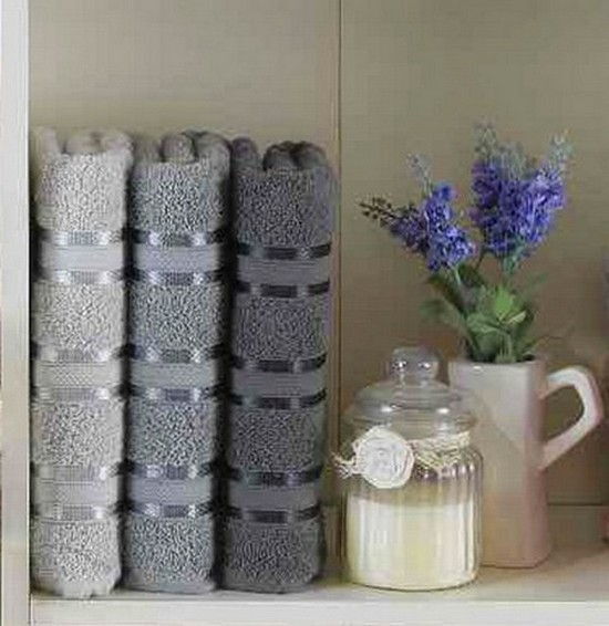 Набір рушників 3 шт Gursan Cotton Stripe Mikro Delux 70x140 (Stripe-Grey) - зображення 1