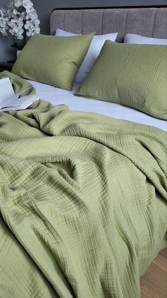 Комплект постельного белья Herbal  White из мягкого 4-слойного муслина, 100 хлопок, ТМ Комфорт-текстиль, - изображение 4