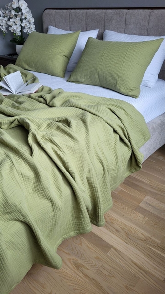 Комплект постельного белья Herbal  White из мягкого 4-слойного муслина, 100 хлопок, ТМ Комфорт-текстиль, - изображение 6