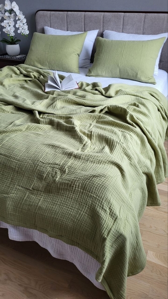 Комплект постельного белья Herbal  White из мягкого 4-слойного муслина, 100 хлопок, ТМ Комфорт-текстиль, - изображение 9