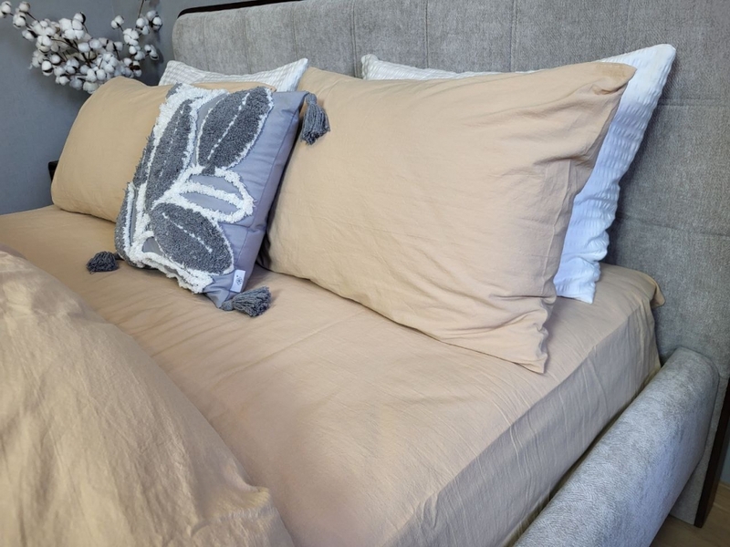 Комплект постільної білизни Beige, Варена бавовна LUXURY, ТМ Комфорт-текстиль - зображення 15