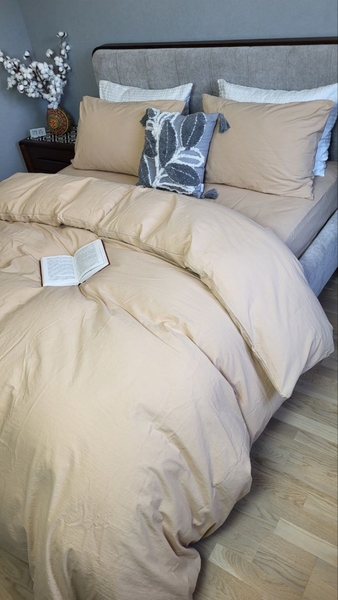 Комплект постільної білизни Beige, Варена бавовна LUXURY, ТМ Комфорт-текстиль - зображення 16