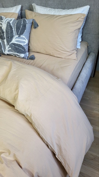 Комплект постільної білизни Beige, Варена бавовна LUXURY, ТМ Комфорт-текстиль - зображення 6