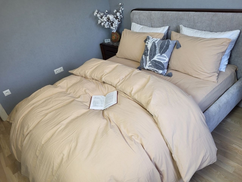 Комплект постільної білизни Beige, Варена бавовна LUXURY, ТМ Комфорт-текстиль - зображення 9