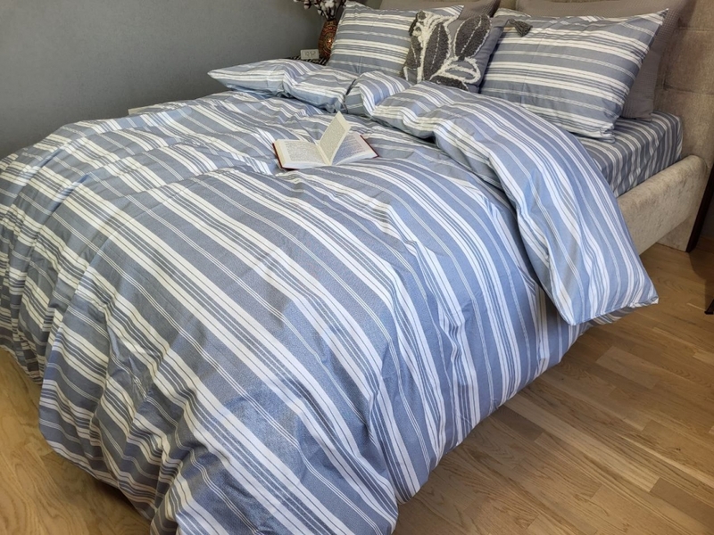 Комплект постельного белья Доминик голубой Turkish Cotton 100% Хлопок Комфорт-текстиль - изображение 11
