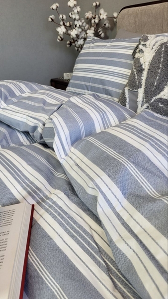 Комплект постельного белья Доминик голубой Turkish Cotton 100% Хлопок Комфорт-текстиль - изображение 2