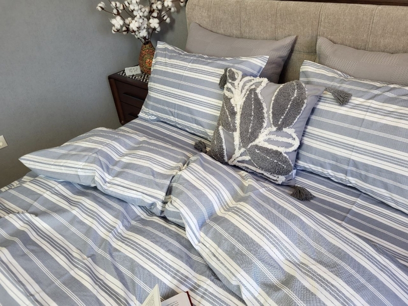 Комплект постельного белья Доминик голубой Turkish Cotton 100% Хлопок Комфорт-текстиль - изображение 7