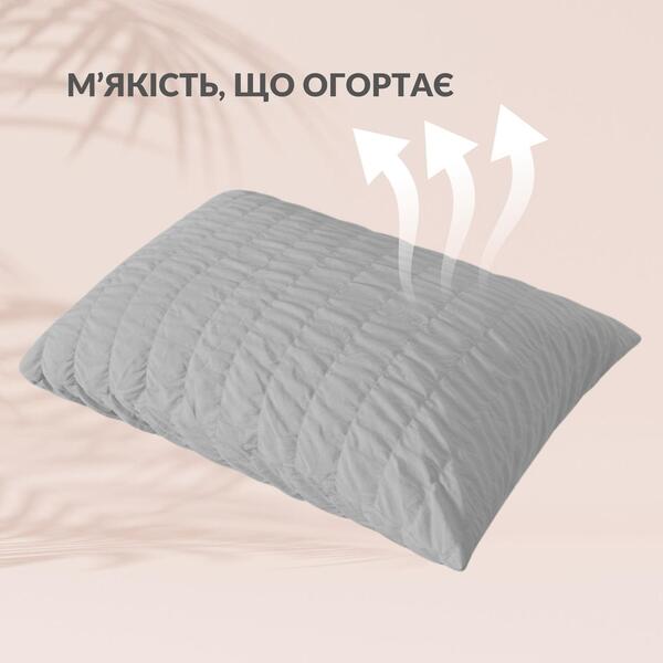 Комплект постельного белья Cloud Dream, евро, микросатин жатка, серо-бежевый, в подарочной упаковке, ТМ IDEIA - изображение 3