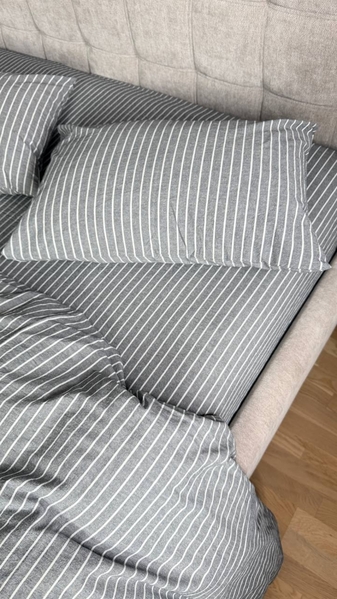 Комплект постільної білизни Favorite Washed Cotton (варена бавовна), в смужку сірий - зображення 21