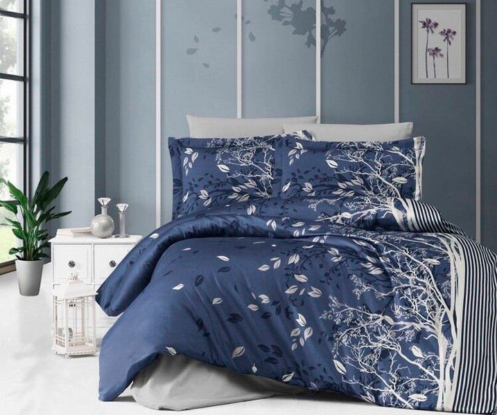 Комплект постельного белья First Choice сатин евро (Living Navy Blue) - изображение 1