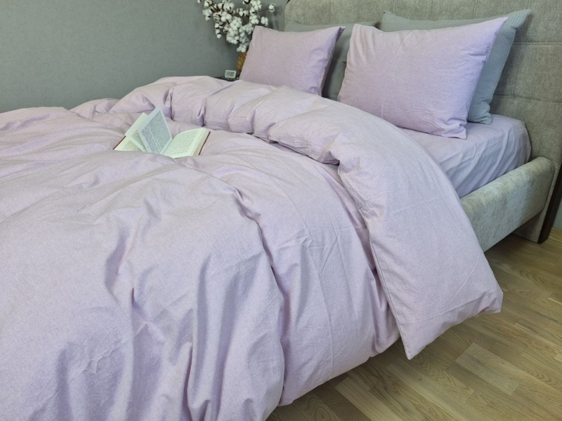 Комплект постільної білизни Lilac, Варена бавовна лавандова W1361 - зображення 11