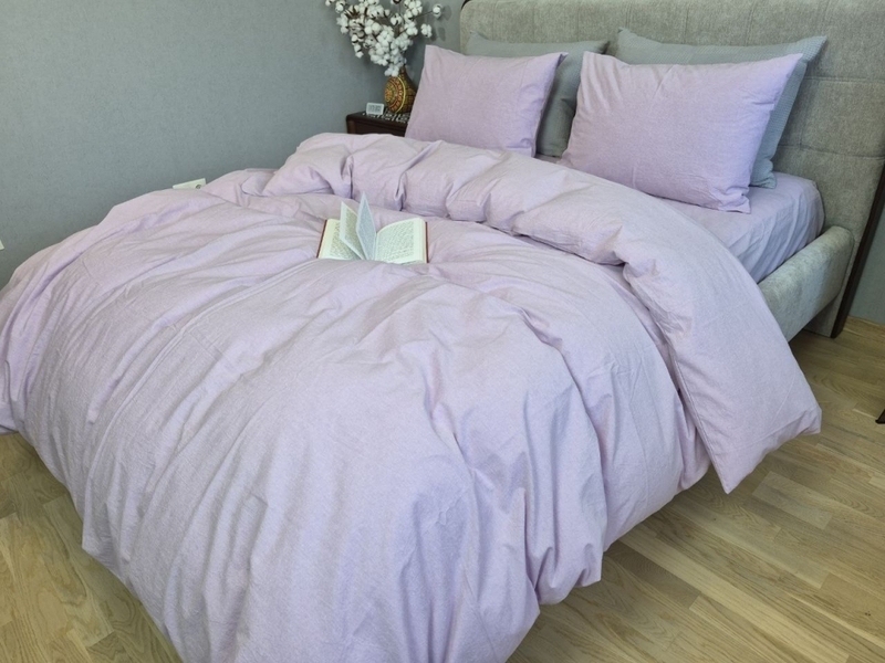 Комплект постільної білизни Lilac, Варена бавовна лавандова W1361 - зображення 12