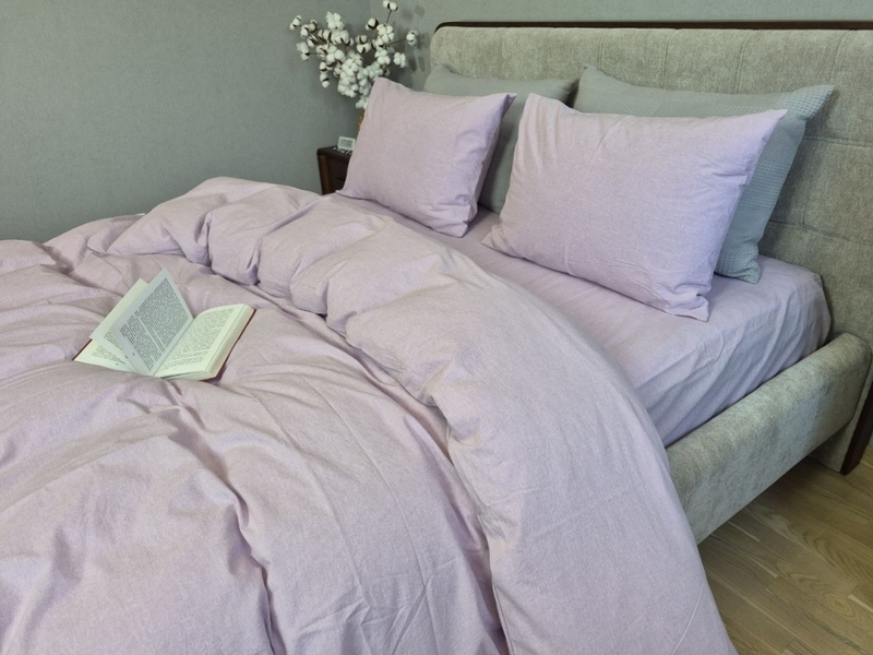 Комплект постільної білизни Lilac, Варена бавовна лавандова W1361 - зображення 20