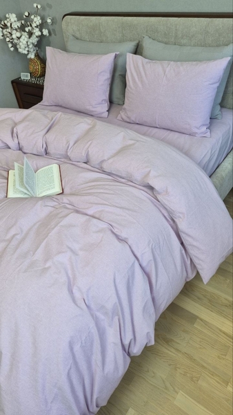 Комплект постільної білизни Lilac, Варена бавовна лавандова W1361 - зображення 3