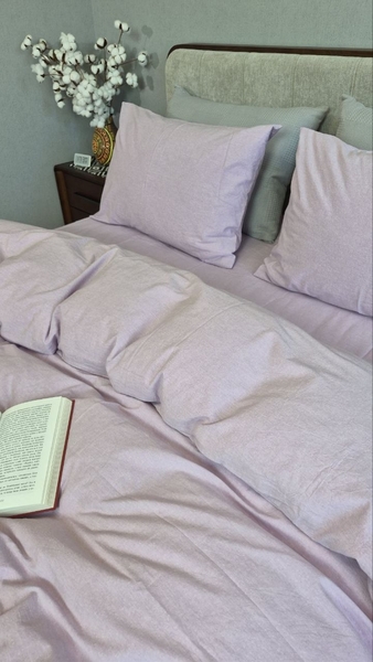Комплект постільної білизни Lilac, Варена бавовна лавандова W1361 - зображення 4