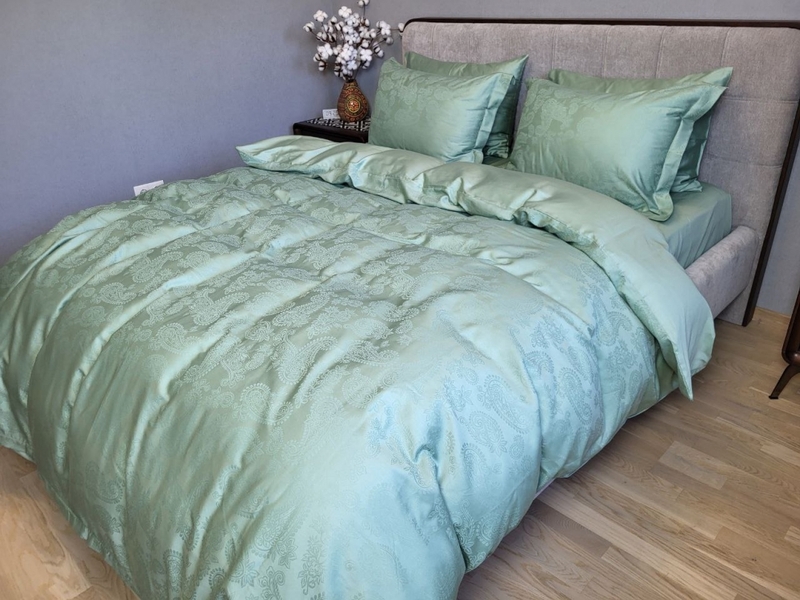 Комплект постельного белья Paisley Green, Сатин Жаккард, ТМ Комфорт-текстиль - изображение 15