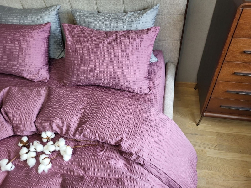 Комплект постельного белья Satin GOFRE Жатка, фиолетовый - изображение 1