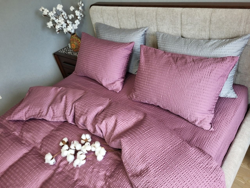 Комплект постельного белья Satin GOFRE Жатка, фиолетовый - изображение 11