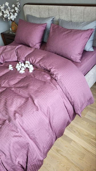 Комплект постельного белья Satin GOFRE Жатка, фиолетовый - изображение 5