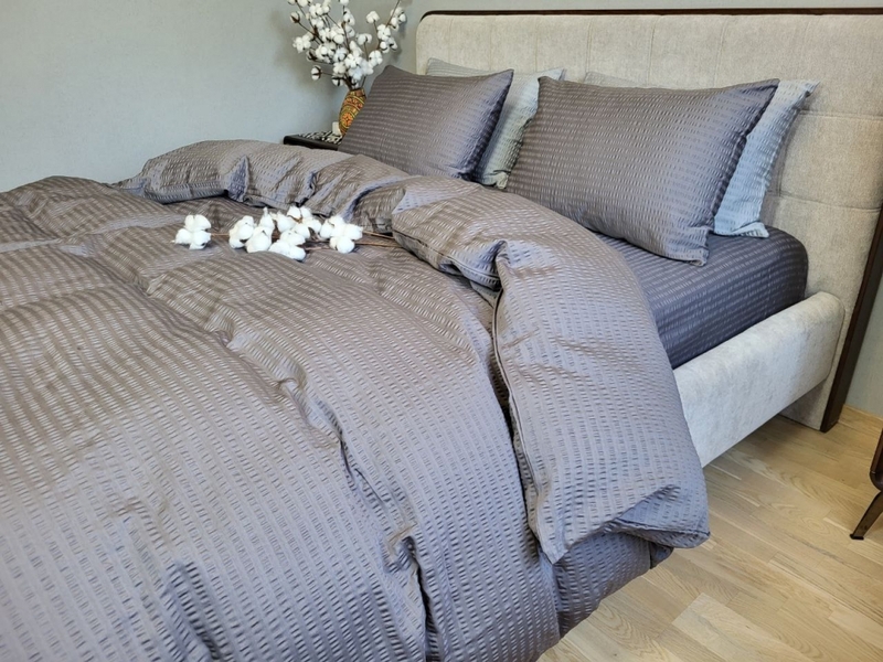 Комплект постельного белья Satin GOFRE Жатка, графит - изображение 13