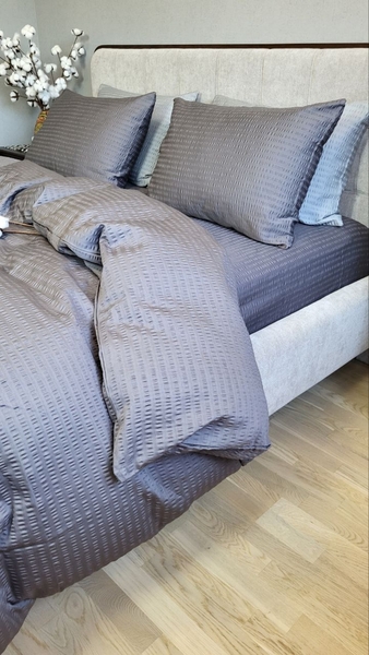 Комплект постельного белья Satin GOFRE Жатка, графит - изображение 6