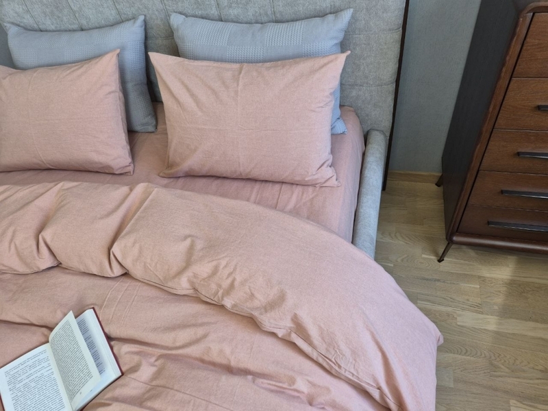 Комплект постільної білизни Terra, Варена бавовна пильно-рожева W1261 - зображення 6