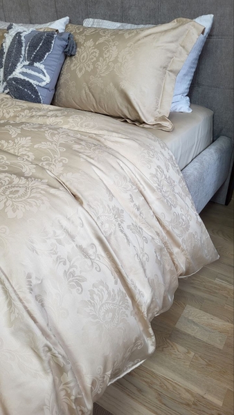 Комплект постельного белья Tiara Beige, Сатин Жаккард, ТМ Комфорт-текстиль - изображение 11