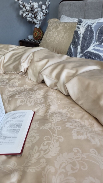 Комплект постельного белья Tiara Beige, Сатин Жаккард, ТМ Комфорт-текстиль - изображение 14