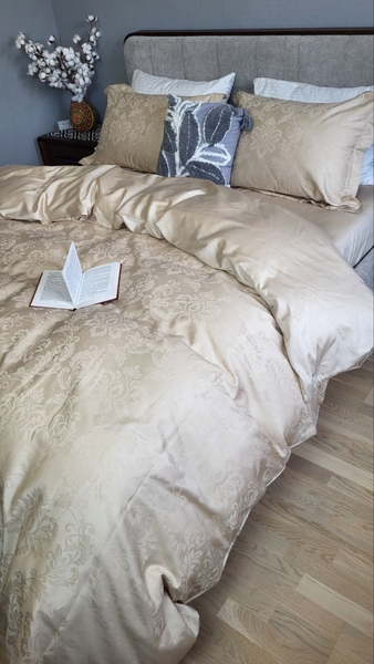 Комплект постельного белья Tiara Beige, Сатин Жаккард, ТМ Комфорт-текстиль - изображение 15