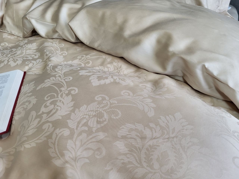 Комплект постельного белья Tiara Beige, Сатин Жаккард, ТМ Комфорт-текстиль - изображение 9