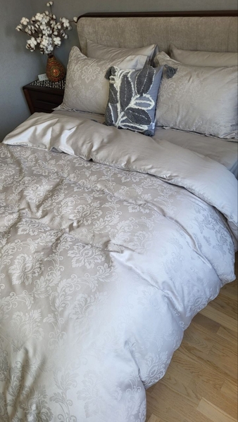 Комплект постельного белья Tiara Grey, Сатин JACQUARD, ТМ Комфорт-текстиль - изображение 10