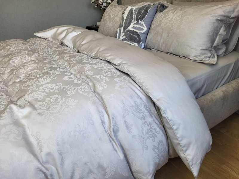 Комплект постельного белья Tiara Grey, Сатин JACQUARD, ТМ Комфорт-текстиль - изображение 5