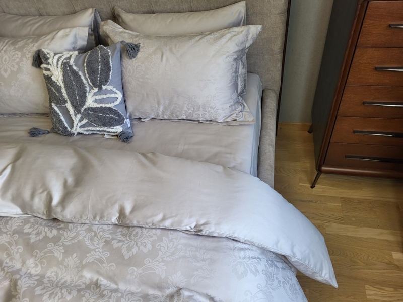 Комплект постельного белья Tiara Grey, Сатин JACQUARD, ТМ Комфорт-текстиль - изображение 8